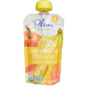 Детское пюре из тыквы и банана, (Pumpkin, Banana), Plum Organics, 113 г 