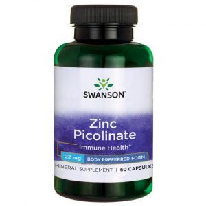 Пиколинат цинка, Zinc Picolinate, Swanson, 22 мг, 60 капсул
