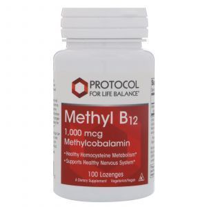 Метил В12, Methyl B12, Protocol for Life Balance, 1000 мкг, 100 пастилок
