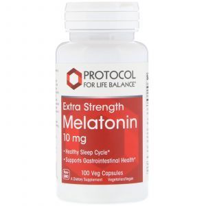 Мелатонин, Melatonin, Protocol for Life Balance, 10 мг, 100 кап.