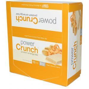 Протеиновые батончики, арахисовое масло, сливки, Power Crunch, BNRG, 12 шт (40 г)