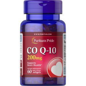 Коэнзим Q-10, Co Q-10, Puritan's Pride, 200 мг, 60 гелевых капсул быстрого высвобождения