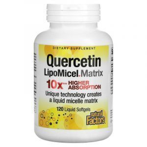 Кверцетин, Quercetin LipoMicel Matrix, Natural Factors,  120 жидких гелевых капсул