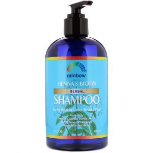 Шампунь с хной и биотином, Henna & Biotin Herbal Shampoo, Rainbow Research, 360 мл