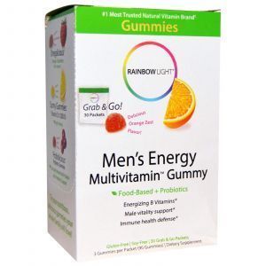 Мультивитамины, для мужчин, со вкусом апельсиновой цедры, Multivitamin Gummy, Rainbow Light, 30 пакетиков