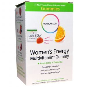 Мультивитамины, для женщин, со вкусом апельсиновой цедры, Multivitamin Gummy, Rainbow Light, 30 пакетиков