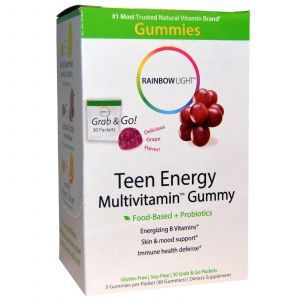 Мармеладки со вкусом винограда, Multivitamin Gummy, Rainbow Light, питательная поддержка, 30 пакетиков