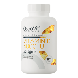 Витамин D3, Vitamin D3, OstroVit, 4000 МЕ, 120 гелевых капсул
