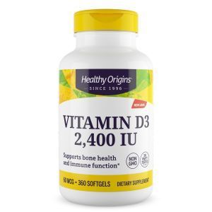 Витамин Д3, Vitamin D3, Healthy Origins, 2400 МЕ, 360 капсул