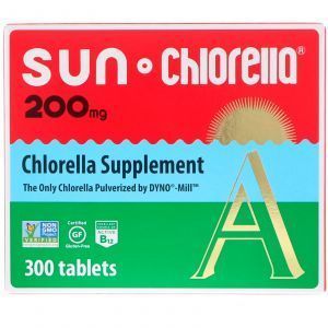 Хлорелла, А, Chlorella, A, Sun Chlorella, 200 мг, 300 таб.