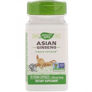 Азиатский женьшень, Asian Ginseng, Nature's Way, 1120 мг, 50 кап.