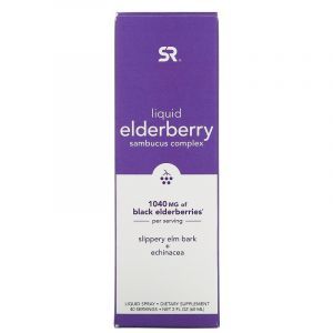 Спрей для горла с бузины самбука, Liquid Elderberry, Sports Research, комплекс, 1040 мг, 60 мл
