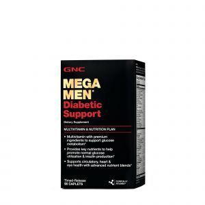 Мультивітамінний комплекс для чоловіків, Mega Men Diabetic Support, GNC, при діабеті, 90 капсул