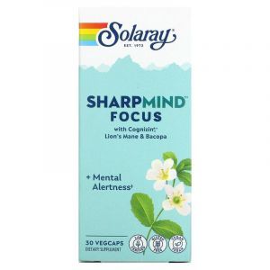 Поддержка когнитивной функции,  SharpMind Focus, Solaray, 30 вегетарианских капсул
