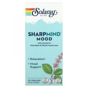 Поддержка настроения, SharpMind Mood, Solaray, 30 вегетарианских капсул
