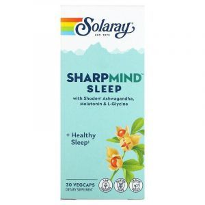 Поддержка сна, SharpMind Sleep, Solaray, 30 вегетарианских капсул
