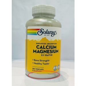 Кальций и магний, Calcium and Magnesium 2:1, Solaray, 180 капсул