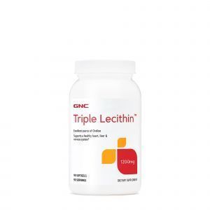 Лецитин, поддержка сердца, печени и нервной системы, Triple Lecithin, GNC, 1200 мг, 90 гелевых капсул
