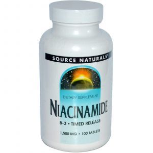 Ниацинамид (В3) 1500 мг, Source Naturals, 100 таб.