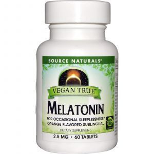 Мелатонин, Melatonin, Source Naturals, 2,5 мг, 60 таб.