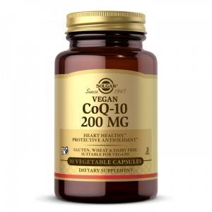 Коэнзим Q10, Vegan CoQ-10, Solgar, 200 мг, 30 вегетарианских капсул
