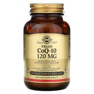 Коэнзим Q10 веганский, CoQ-10, Solgar, 120 мг, 60 растительных капсул
