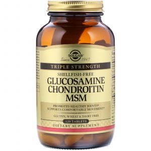 Глюкозамин хондроитин МСМ, Glucosamine Chondroitin MSM, Solgar, 120 таблеток