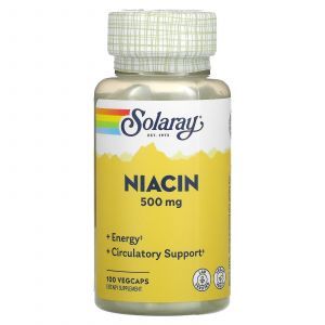 Ниацин, Niacin, Solaray, 500 мг, 100 капсул