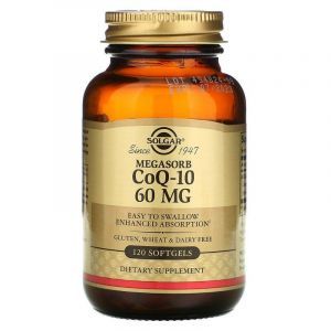 Коэнзим Q-10, Megasorb CoQ-10, Solgar, 60 мг, 120 гелевых капсул
