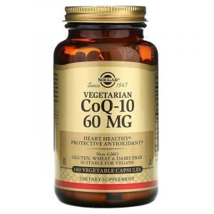 Коэнзим Q10 вегетарианский, CoQ-10, Solgar, 60 мг, 180 растительных капсул

