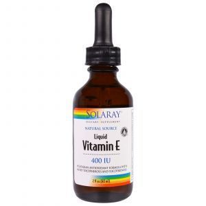 Витамин Е, Vitamin E, Solaray,  400 МЕ, 60 мл.