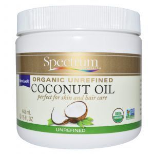 Кокосовое масло, Unrefined Coconut Oil, Spectrum Essentials, нерафинированное, 443 мл