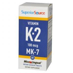 Витамин K2, Vitamin K-2, Superior Source, 100 мкг, 60 таблеток