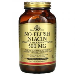 Ниацин (No-Flush Niacin), Solgar, 500 мг, 250 капсул