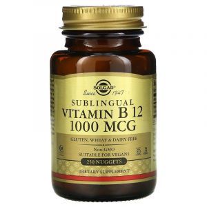 Витамин В12, Vitamin B12, Solgar, 1000 мкг, 250 табл