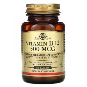 Витамин В12, Vitamin B12, Solgar, 500 мкг, 100 таб.