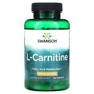  L-карнитин, L-Carnitine, Swanson, 500 мг, 100 таблеток