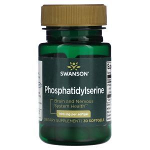 Фосфатидилсерин, Phosphatidylserine, Swanson, 100 мг, 30 гелевых капсул
