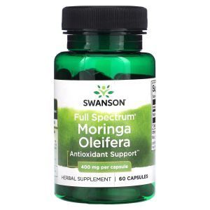 Моринга, Moringa Oleifera, Swanson, 400 мг, 60 капсул