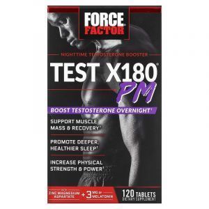Повышение тестостерона, Test X180 PM, Force Factor, ночное, 120 таблеток
