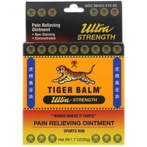 Обезболивающая мазь, ультрасильная, Pain Relieving Ointment, Ultra Strength, Tiger Balm, 50 г