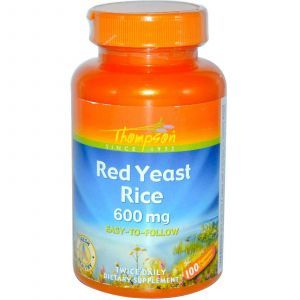 Красный дрожжевой рис, Thompson, 600 мг,100 капсул