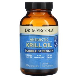 Масло антарктического криля, двойная сила, Antaractic Krill Oil, Double Strength, Dr. Mercola, 90 капсул