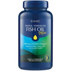 Рыбий жир, Triple Strength Fish Oil, GNC, 1000 мг ДГК / ЭПК, 240 мини гелевых капсул