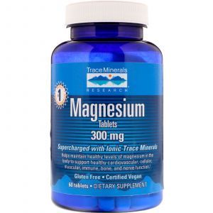 Магний, Magnesium, Trace Minerals Research, 300 мг, 60 таблеток
