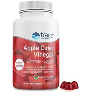 Яблочный уксус, со вкусом клубники и дыни, Apple Cider Vinegar Gummies, Trace Minerals Research, 500 мг, 60 жевательных конфет