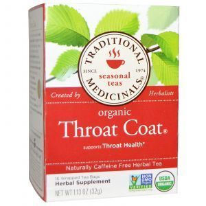 Травяной чай для горла, Seasonal Teas, Organic Throat Coat, Traditional Medicinals, 16 пакетиков, 32 г