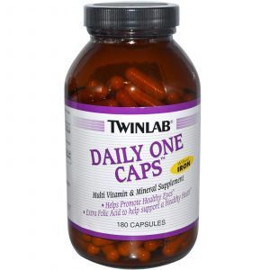 Комплекс витаминов без железа, Daily One Caps, Twinlab, 180 капсул