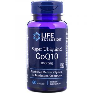 Коэнзим, Super Ubiquinol CoQ10, Life Extension, 100 мг, 60 капсул