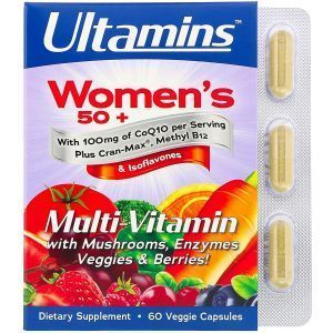 Мультивітаміни для жінок з коензимом Q10, грибами, ферментами, овочами і ягодами, Women's Multivitamin, Ultamins, 60 капсул
